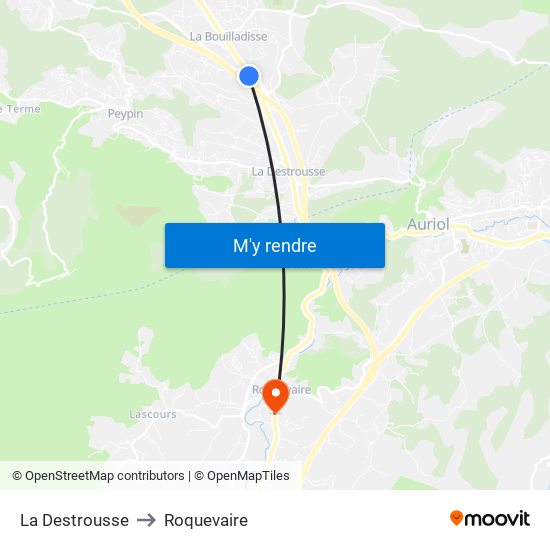 La Destrousse to Roquevaire map