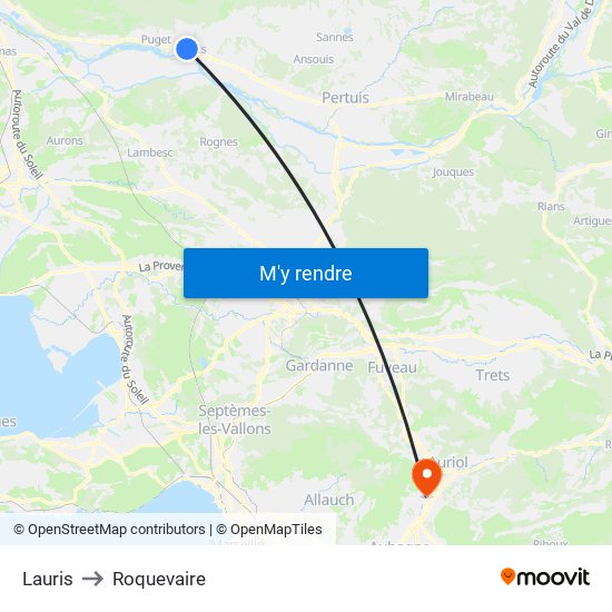Lauris to Roquevaire map