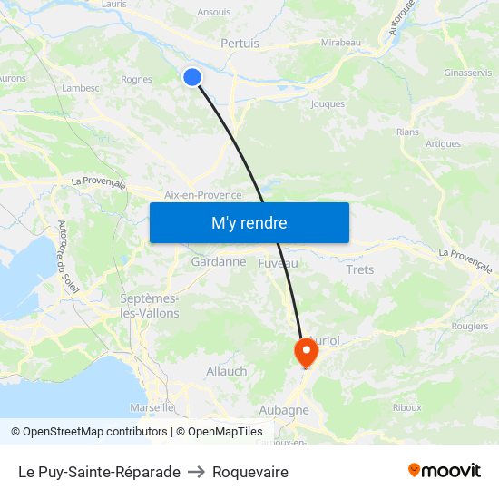 Le Puy-Sainte-Réparade to Roquevaire map