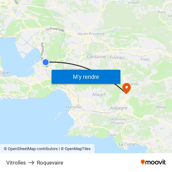 Vitrolles to Vitrolles map