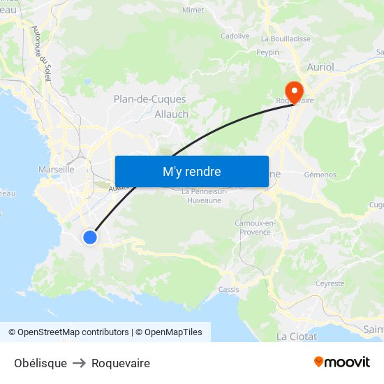 Obélisque to Roquevaire map