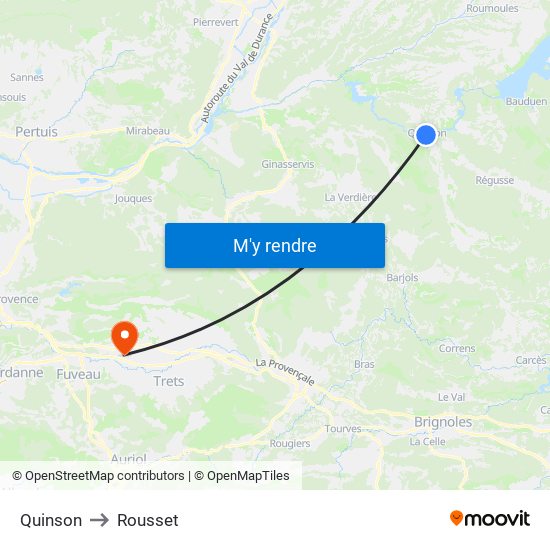 Quinson to Rousset map