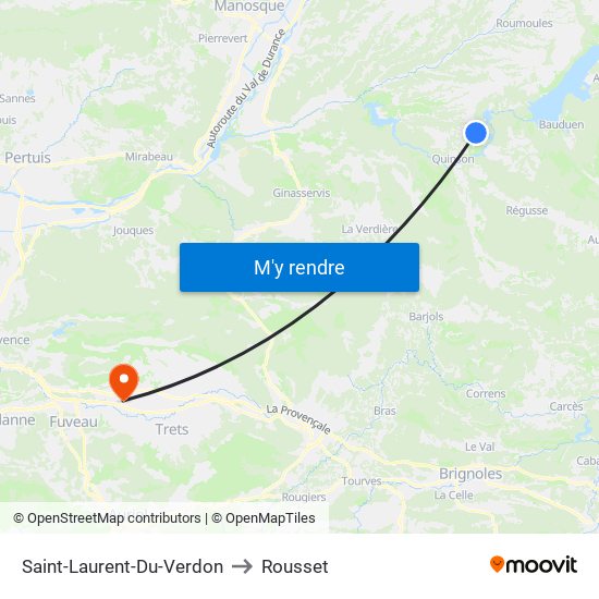 Saint-Laurent-Du-Verdon to Rousset map