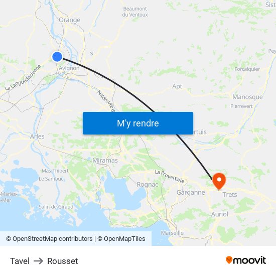 Tavel to Rousset map