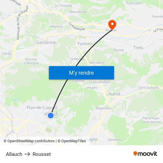 Allauch to Rousset map