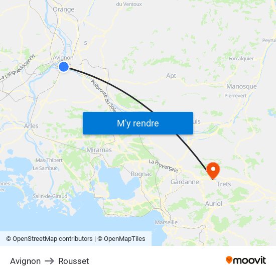 Avignon to Rousset map