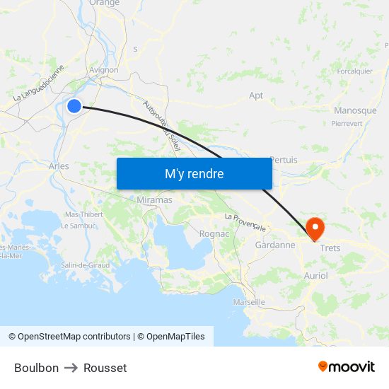 Boulbon to Rousset map