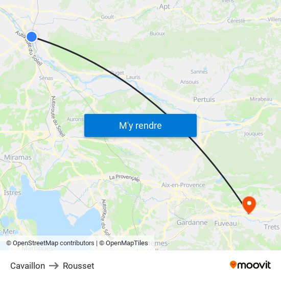 Cavaillon to Rousset map