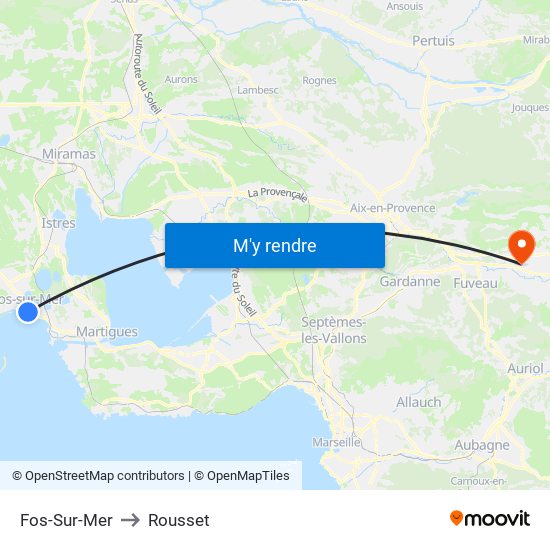 Fos-Sur-Mer to Rousset map