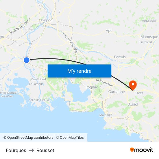 Fourques to Rousset map