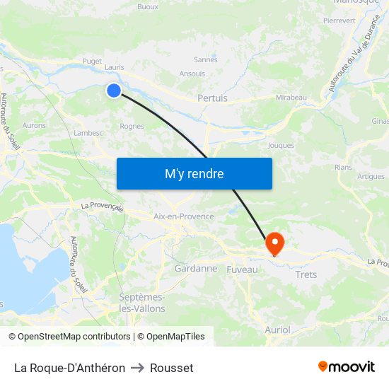 La Roque-D'Anthéron to Rousset map