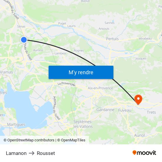 Lamanon to Rousset map