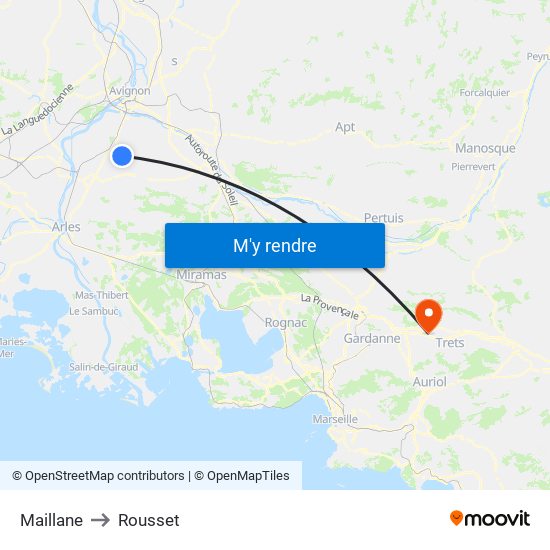 Maillane to Rousset map