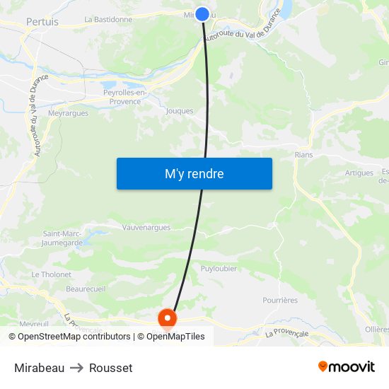 Mirabeau to Rousset map