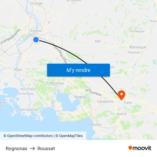 Rognonas to Rousset map