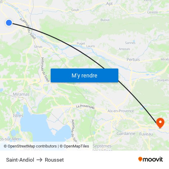 Saint-Andiol to Rousset map