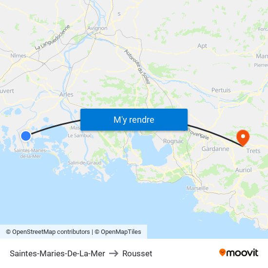 Saintes-Maries-De-La-Mer to Rousset map