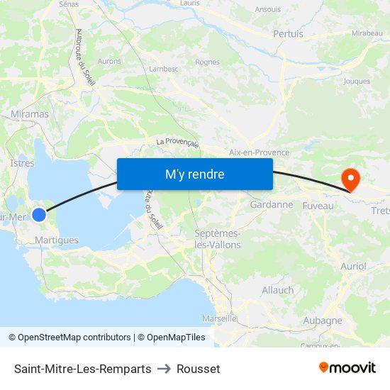 Saint-Mitre-Les-Remparts to Rousset map