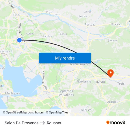 Salon-De-Provence to Rousset map
