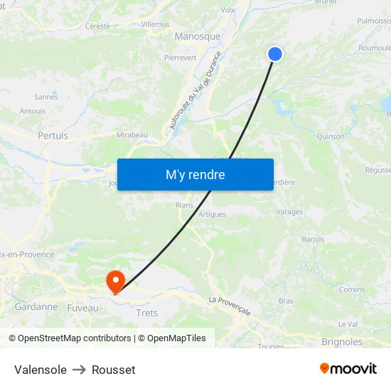 Valensole to Rousset map