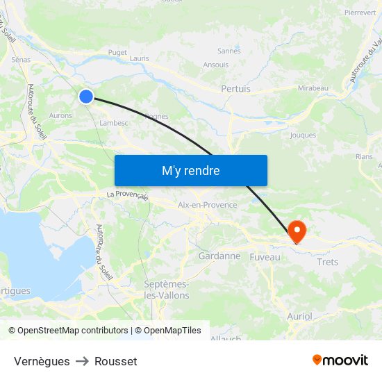 Vernègues to Rousset map
