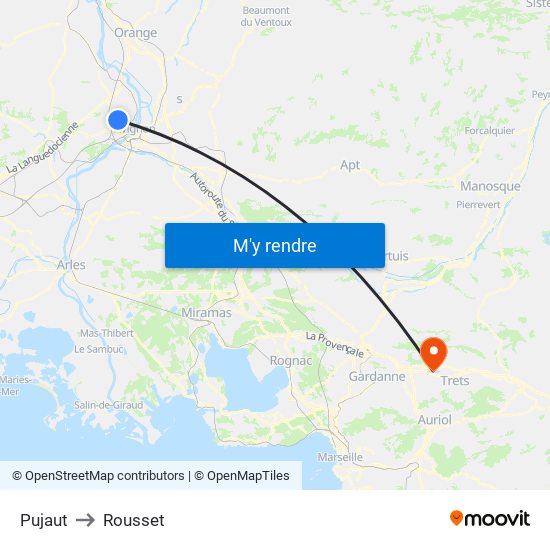 Pujaut to Rousset map