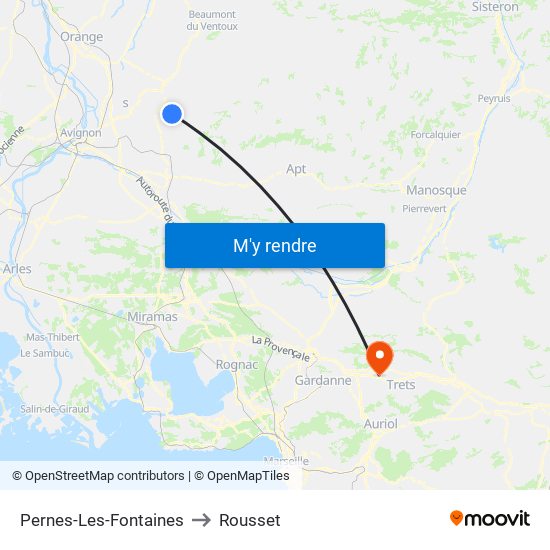 Pernes-Les-Fontaines to Rousset map