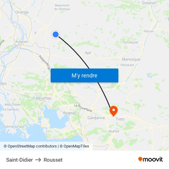 Saint-Didier to Rousset map