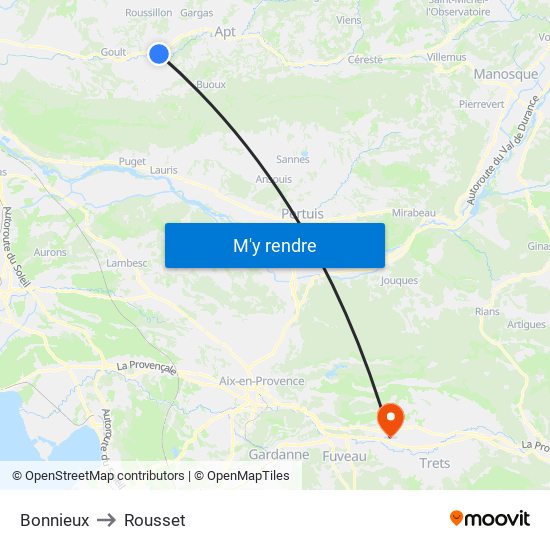 Bonnieux to Rousset map
