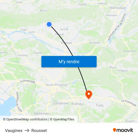 Vaugines to Rousset map