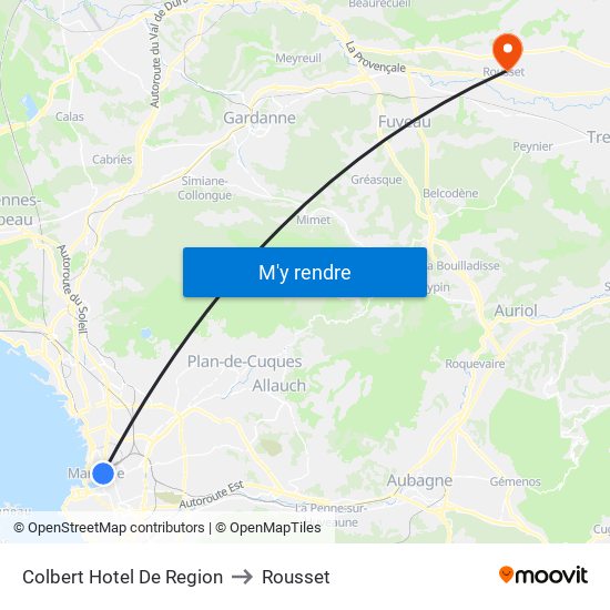 Colbert Hotel De Region to Rousset map