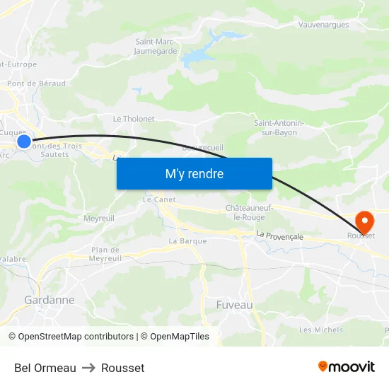 Bel Ormeau to Rousset map