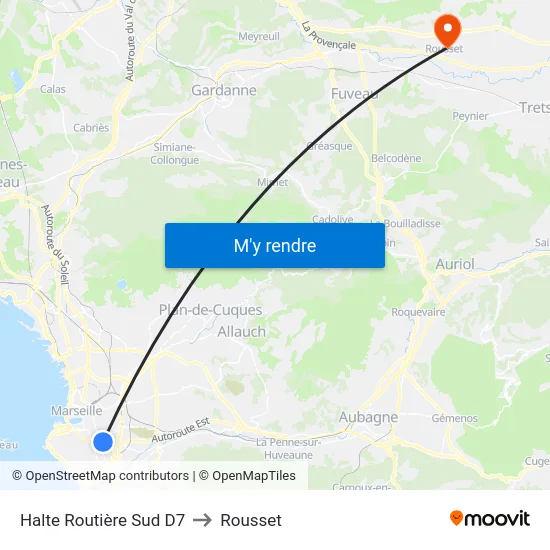 Halte Routière Sud D7 to Rousset map