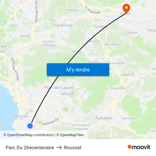 Parc Du 26ecentenaire to Rousset map