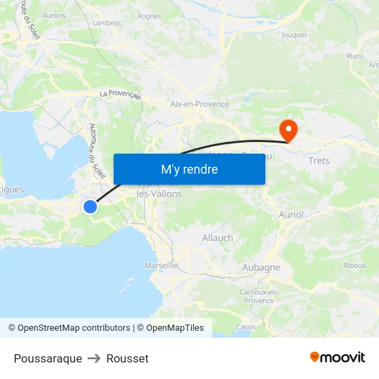 Poussaraque to Rousset map