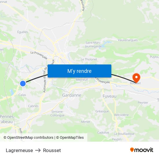 Lagremeuse to Rousset map