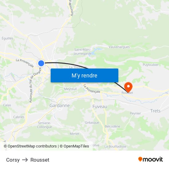 Corsy to Rousset map