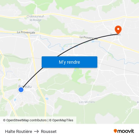 Halte Routière to Rousset map