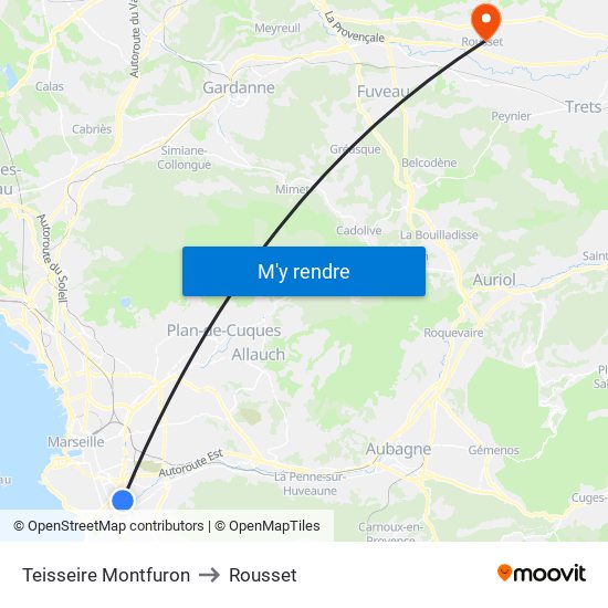 Teisseire Montfuron to Rousset map