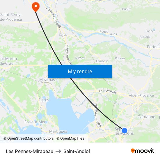 Les Pennes-Mirabeau to Les Pennes-Mirabeau map