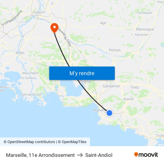 Marseille, 11e Arrondissement to Saint-Andiol map