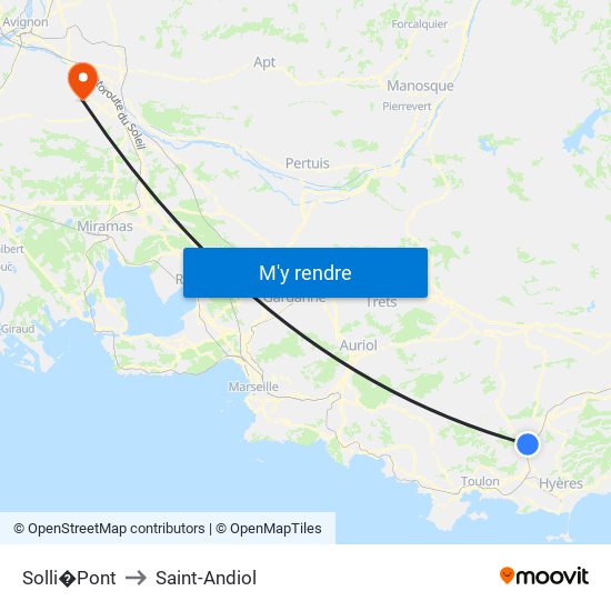 Solli�Pont to Saint-Andiol map