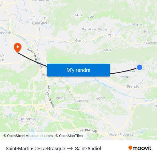Saint-Martin-De-La-Brasque to Saint-Andiol map