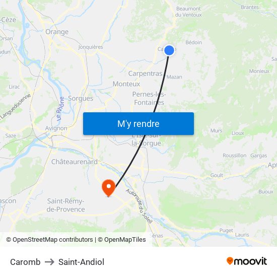 Caromb to Caromb map