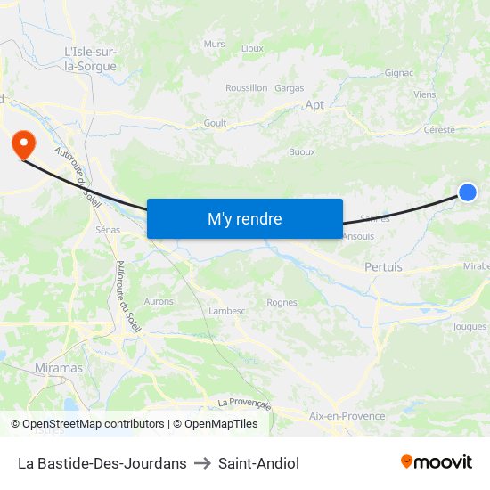 La Bastide-Des-Jourdans to Saint-Andiol map