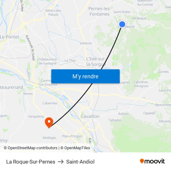 La Roque-Sur-Pernes to Saint-Andiol map