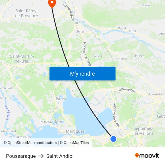 Poussaraque to Saint-Andiol map