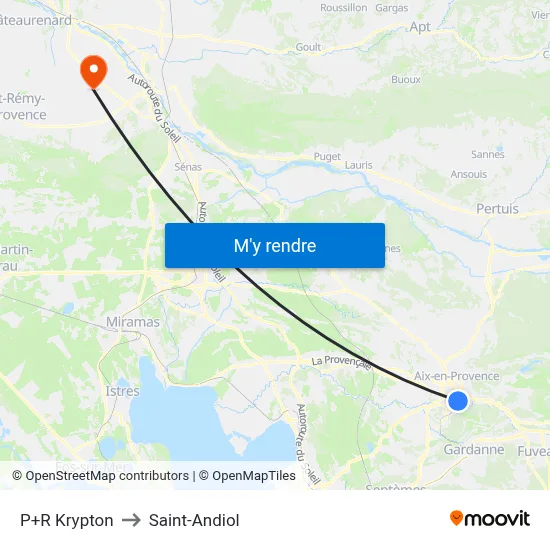 P+R Krypton to Saint-Andiol map