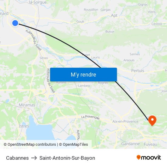 Cabannes to Saint-Antonin-Sur-Bayon map