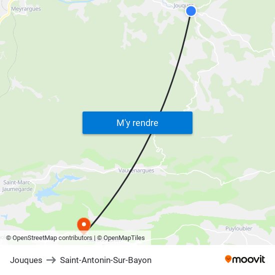 Jouques to Saint-Antonin-Sur-Bayon map